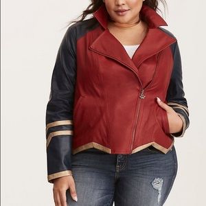 Wonder Woman Plus Size Leather Moto Jacket